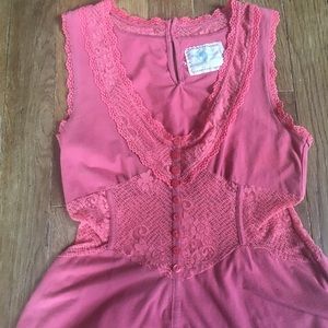 Free People empire waist lace cutout Top